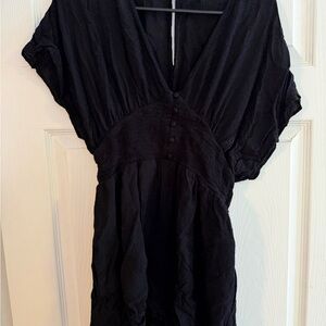 Black Romper | Button Detailing